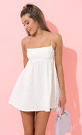 Baby Doll Dress in Floral White