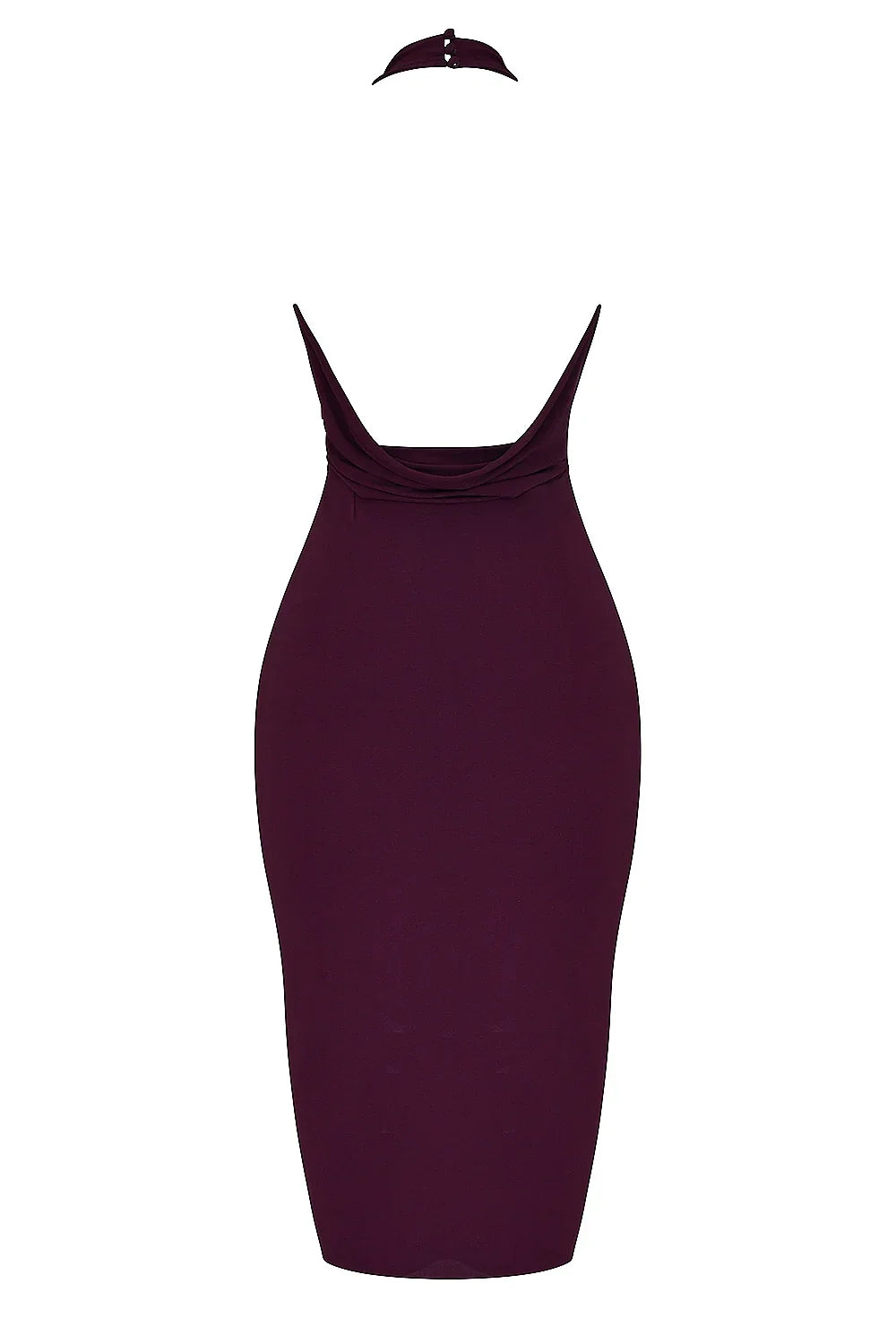 Merlot Draped Midi Dress