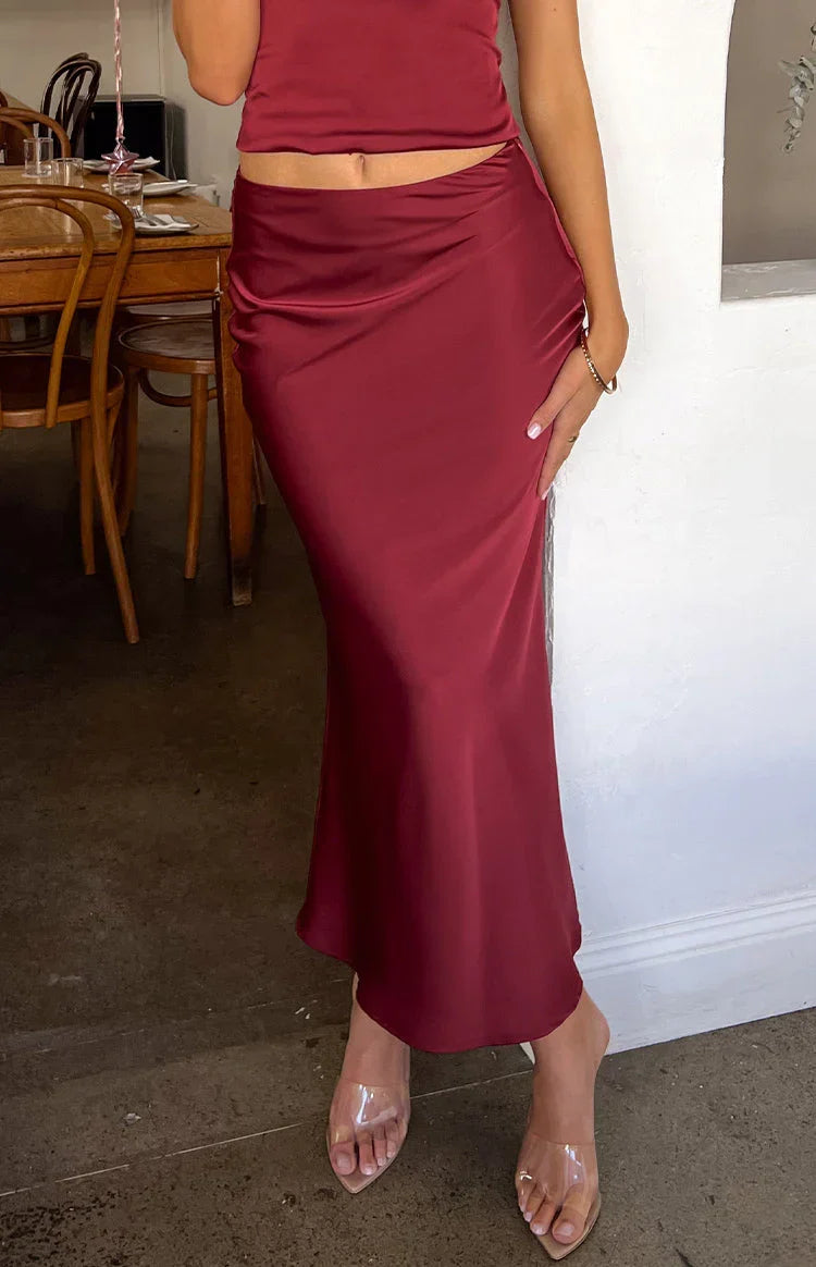 Ryland Burgundy Maxi Skirt