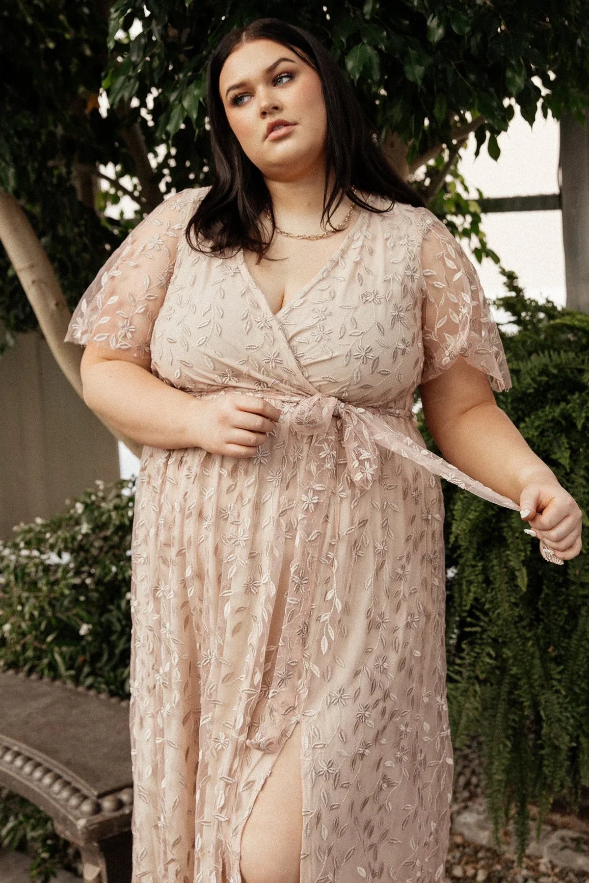 Marseille Embossed Maxi Dress | Champagne