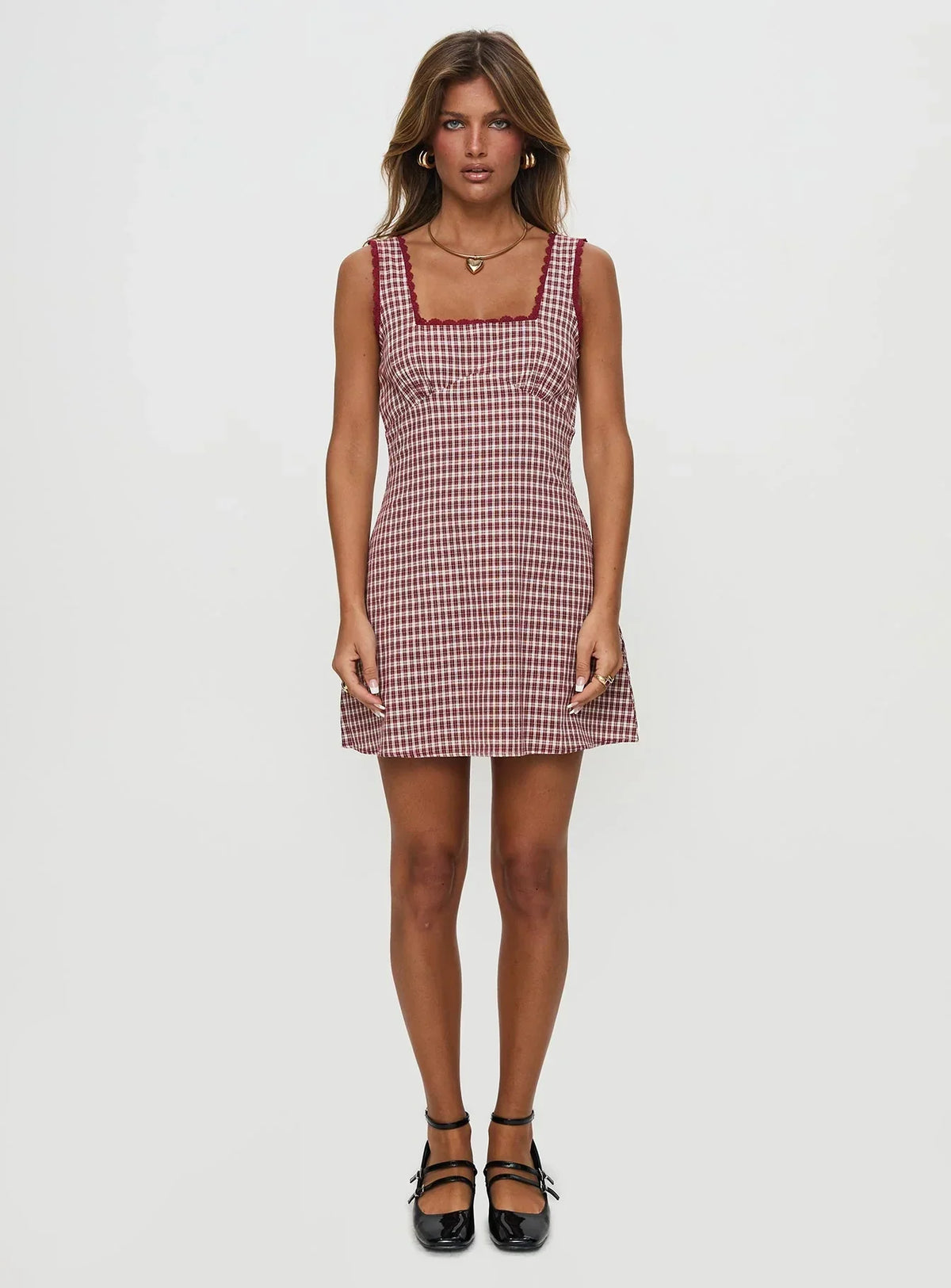 Dasha Mini Dress Red Check