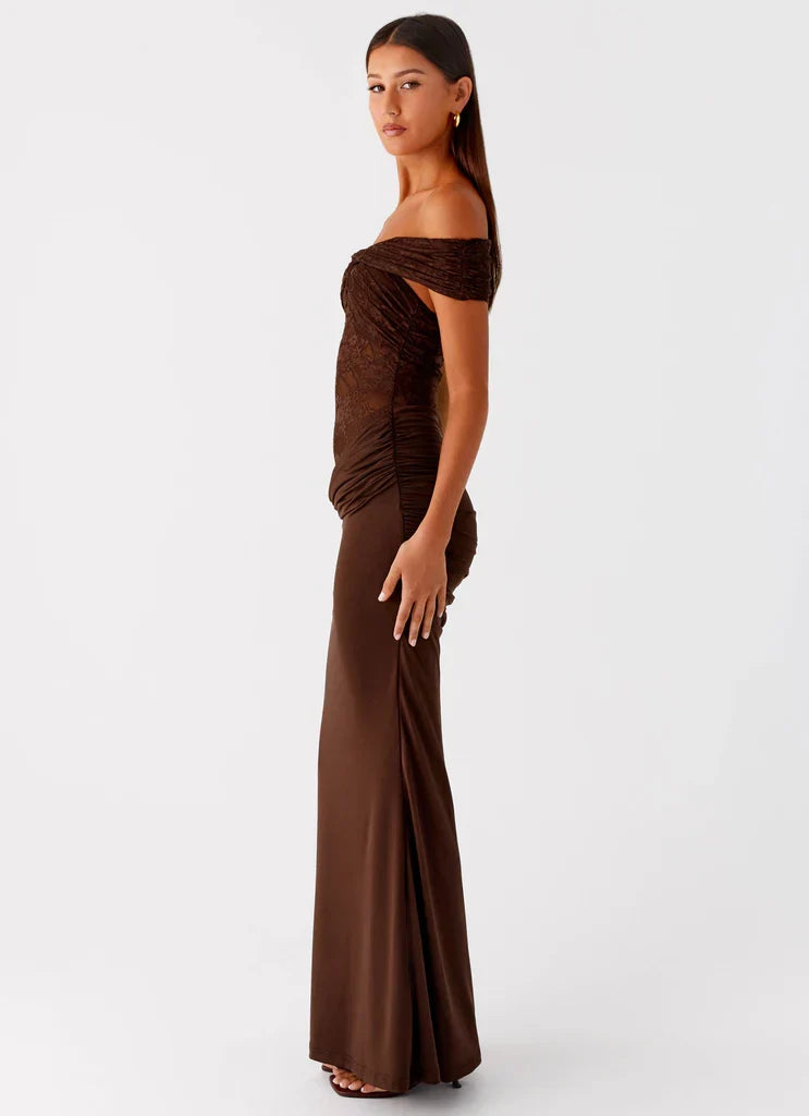 Either Way Maxi Dress - Chocolate