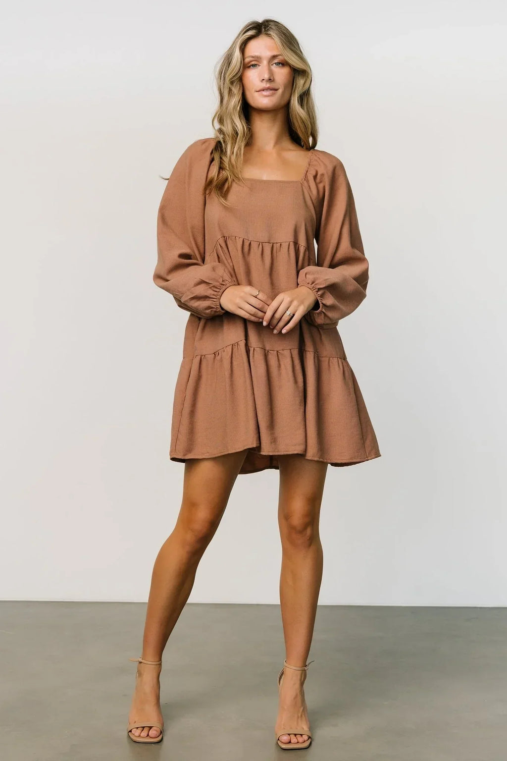 Selena Tiered Mini Dress | Dusty Mauve