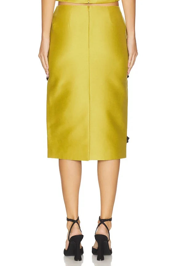 Back Slit Straight Skirt