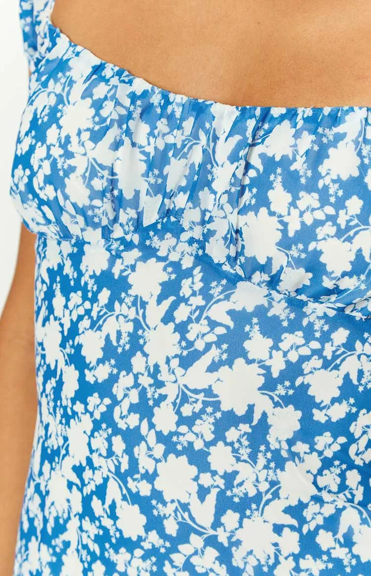 Love & Lust Blue Floral Mini Dress