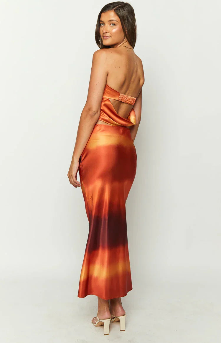 Esme Sunset Print Maxi Skirt