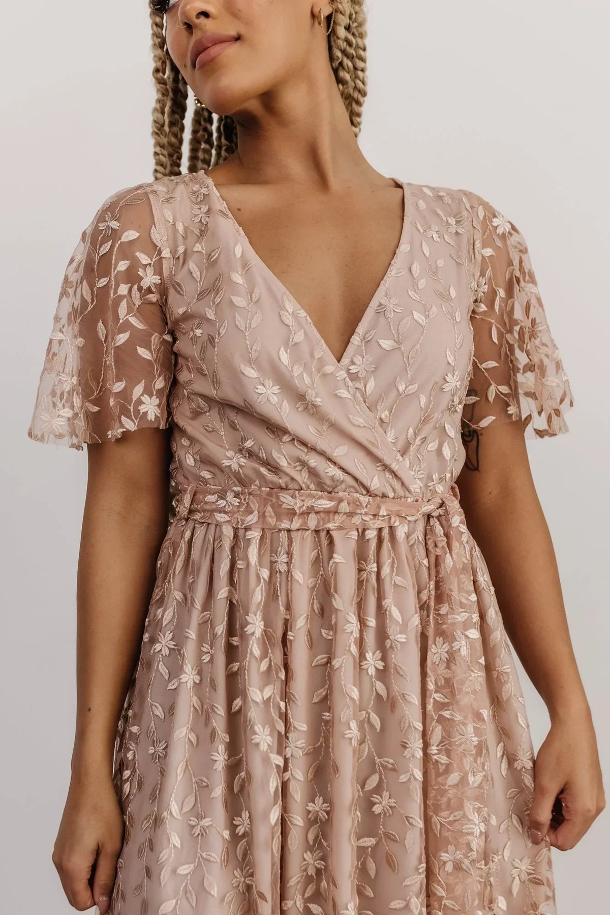 Marseille Embossed Maxi Dress | Champagne