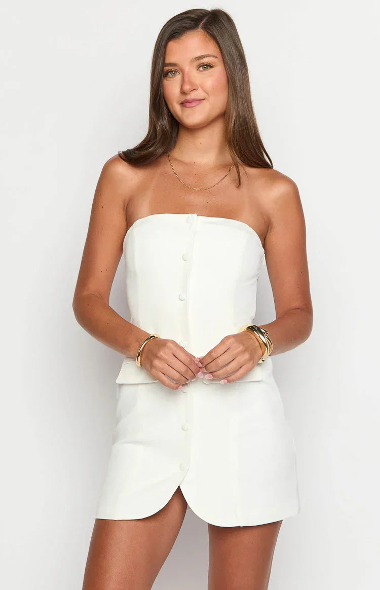 Dianna White Strapless Mini Dress
