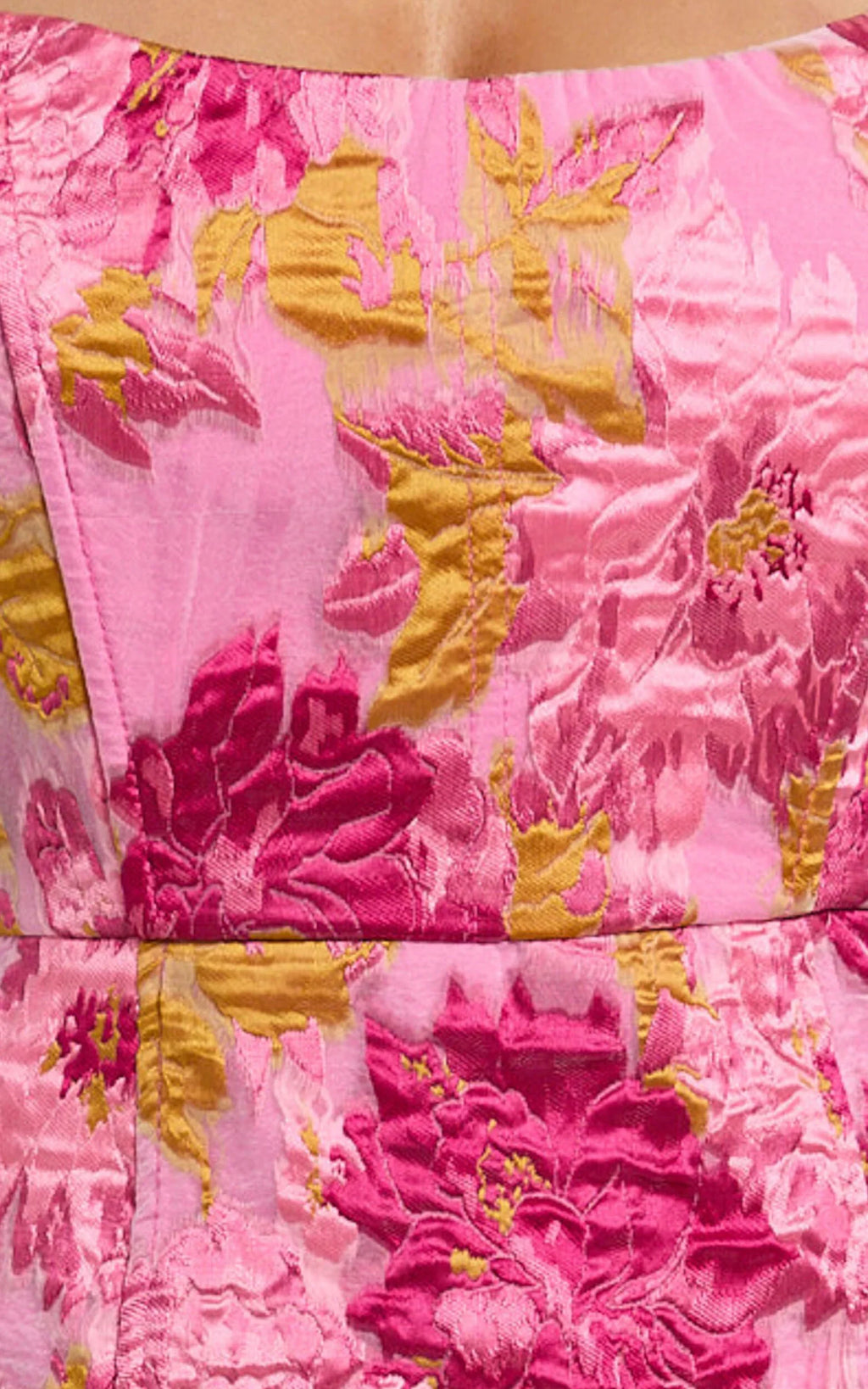 Brailey Mini Dress - Strapless Dress in Pink Jacquard