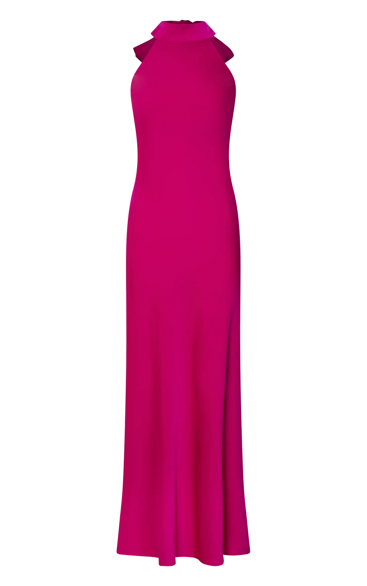 Alycia Maxi Dress - High Neck Tie Back Slip in Pink