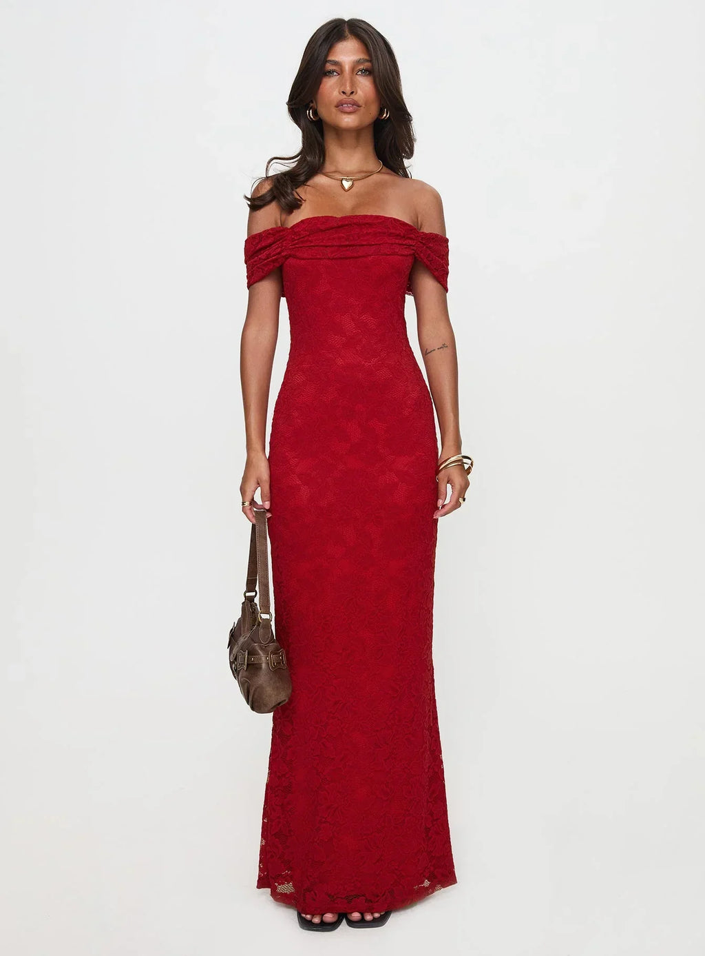 Allured Strapless Maxi Dress Burgundy