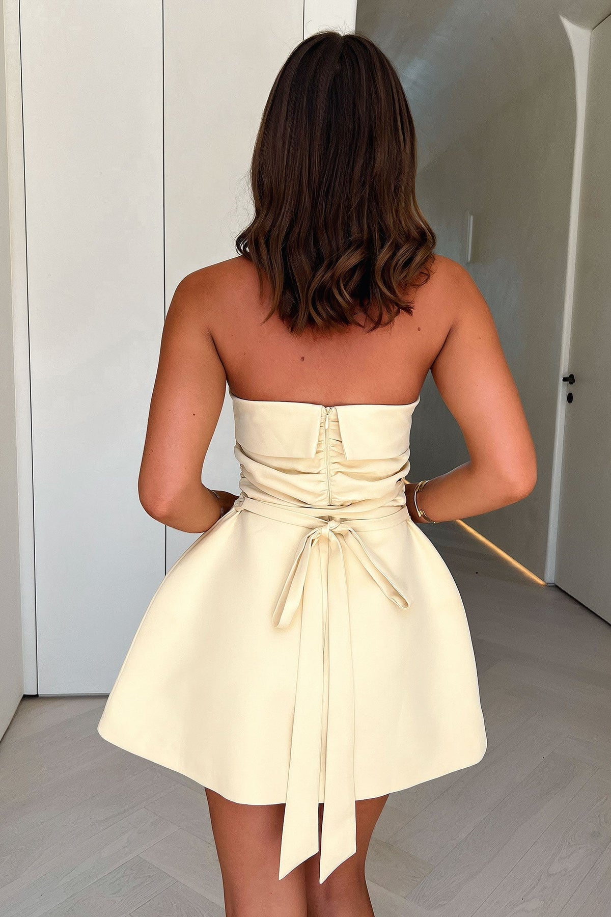 Evonne Strapless Mini Dress - Yellow