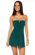 Antoine Green Strapless Mini Dress