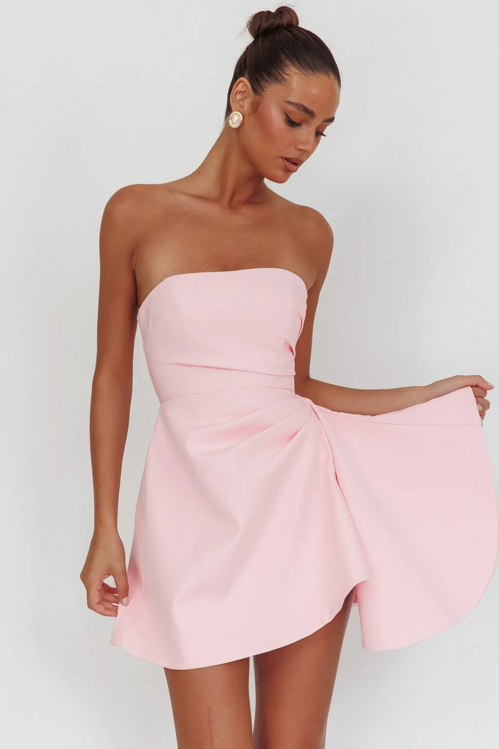 Minnesota Strapless Mini Dress Pink