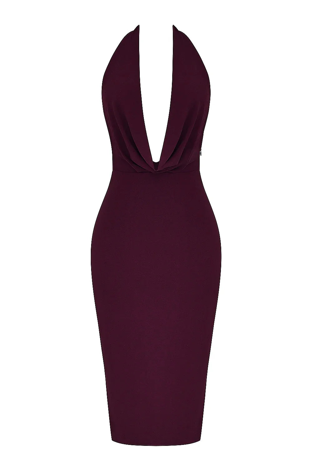 Merlot Draped Midi Dress