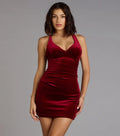 Paris Velvet Lace-Up Mini Dress