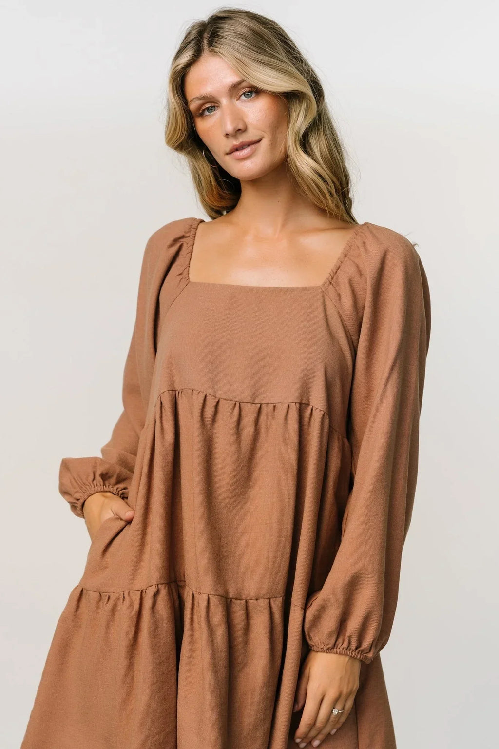 Selena Tiered Mini Dress | Dusty Mauve