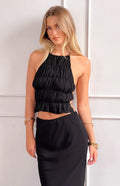 Uma Black Crop Top