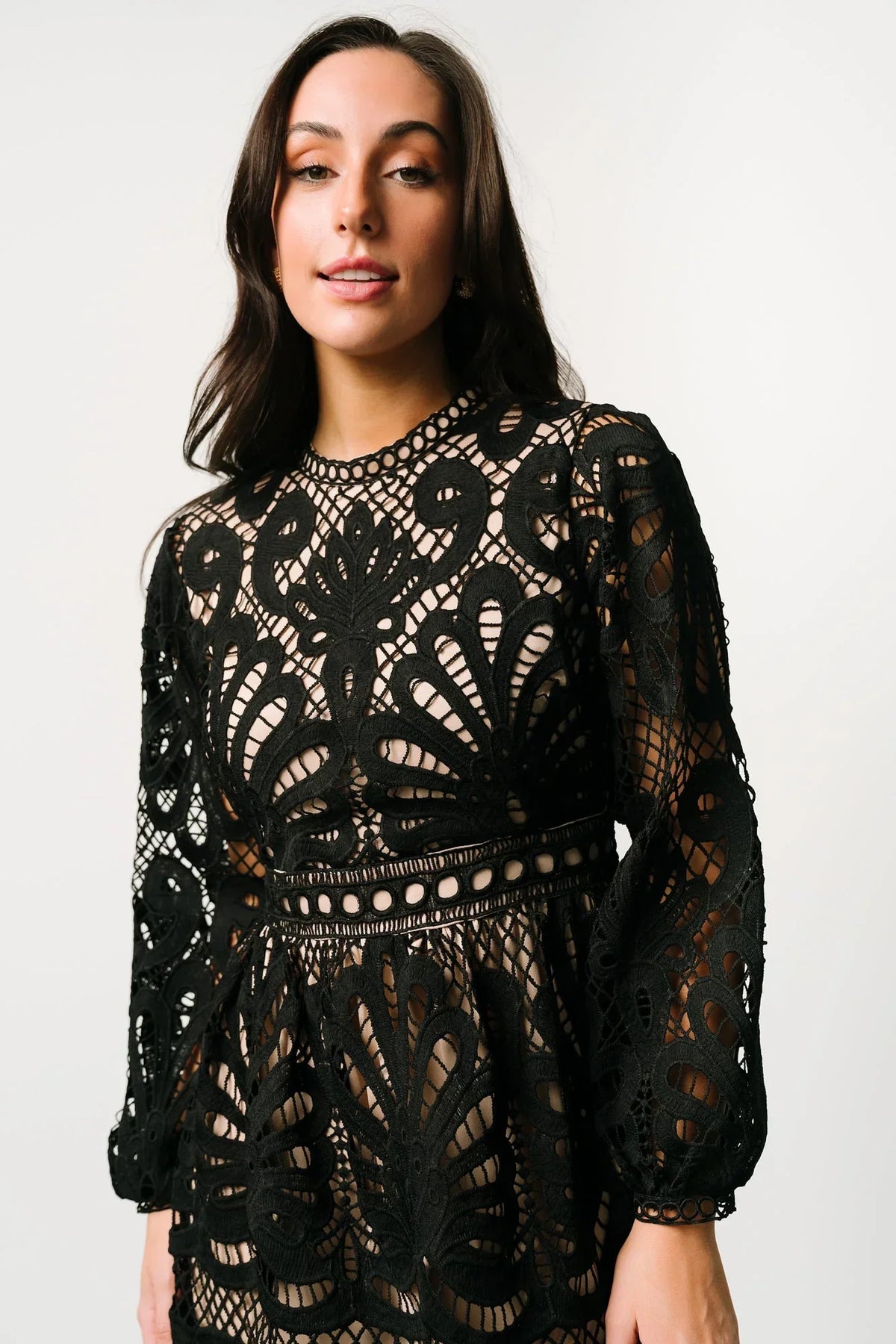 Eldora Lace Midi Dress | Black