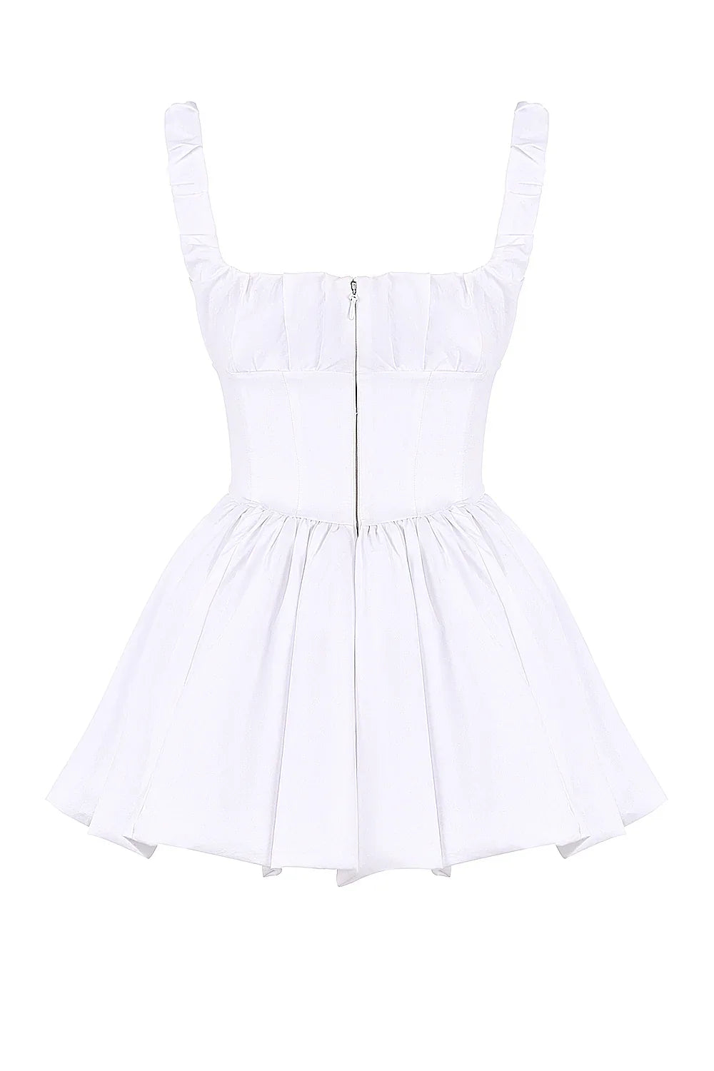 White Cotton Tulle Mini Dress