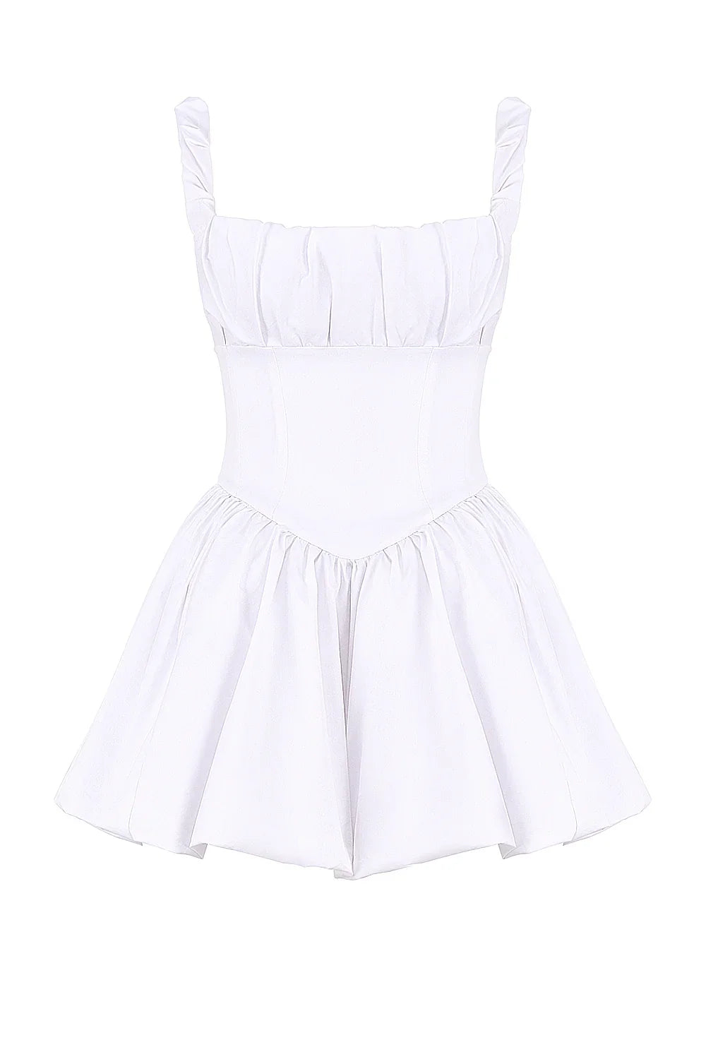 White Cotton Tulle Mini Dress