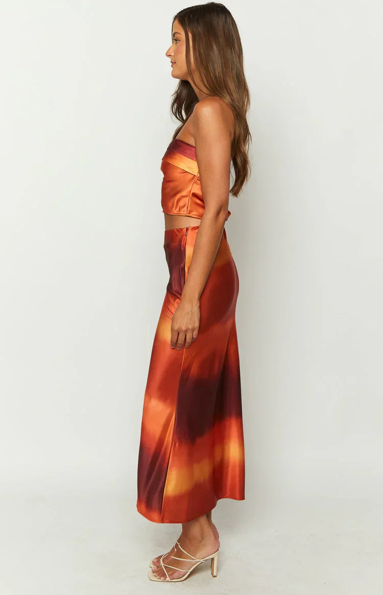Esme Sunset Print Maxi Skirt