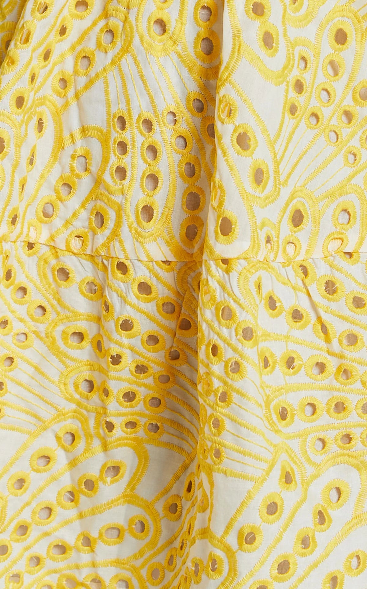 Sophia Mini Dress - Tie Back Puff Sleeve Dress in White and Yellow