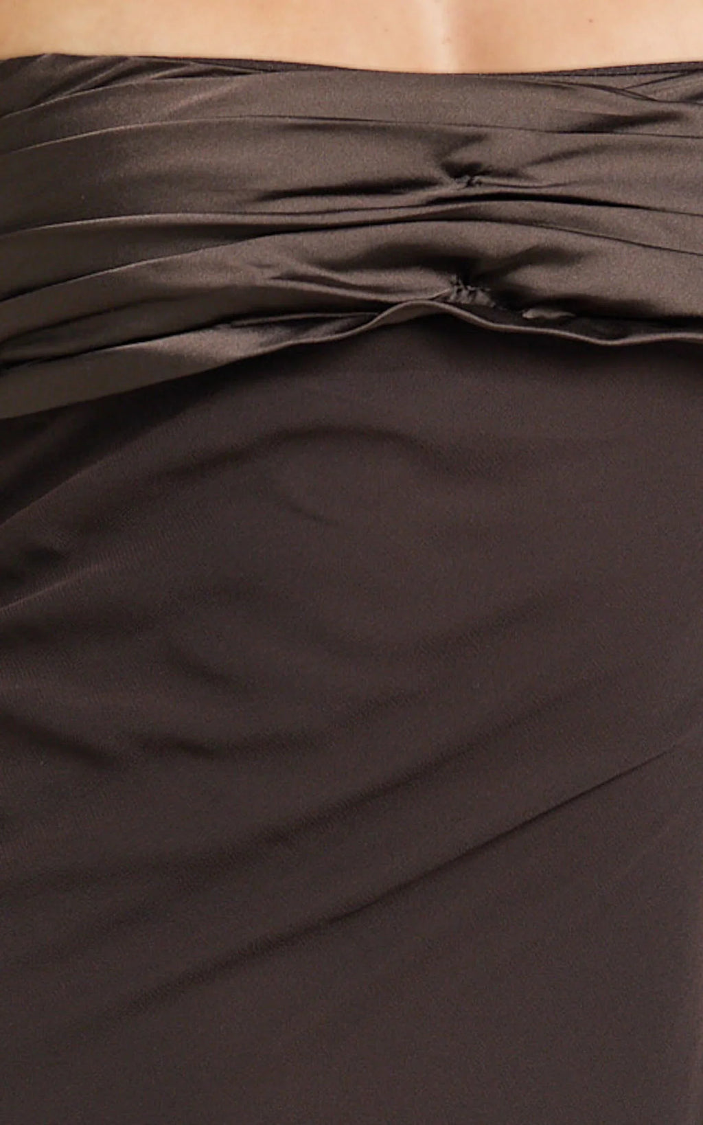 Sonya Maxi Dress - Cowl Neck Asymmetric Fit And Flare Dress in Chocolate