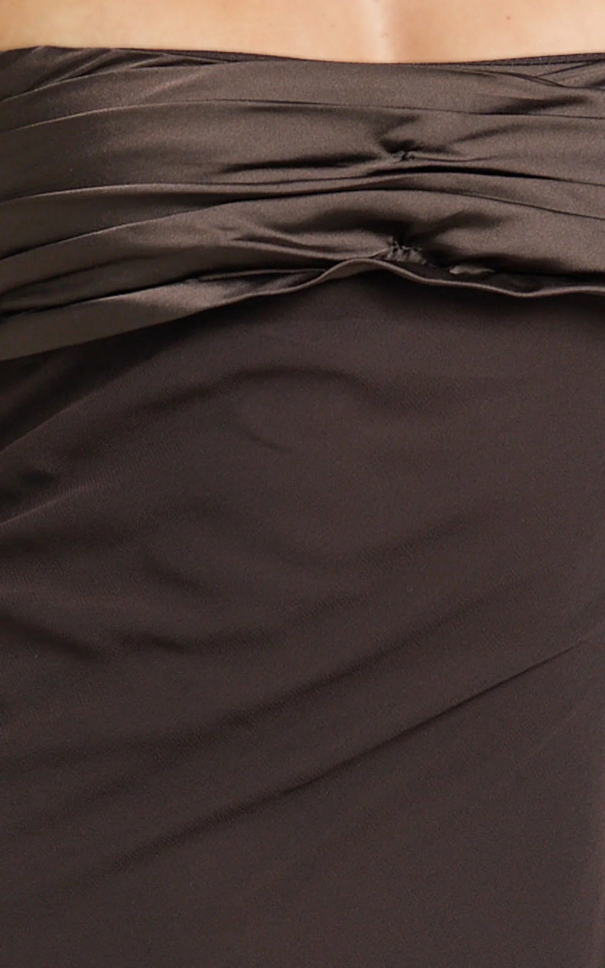 Sonya Maxi Dress - Cowl Neck Asymmetric Fit And Flare Dress in Chocolate