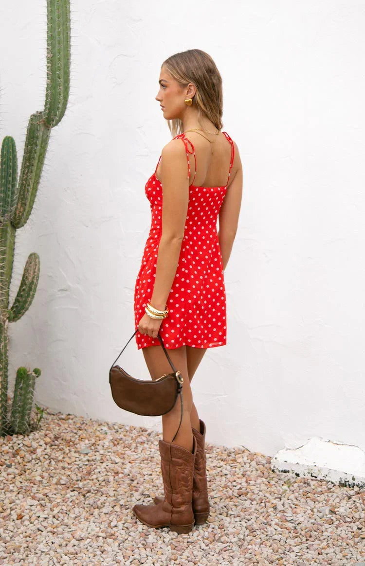 Penny Lane Red Polka Dot Mini Dress