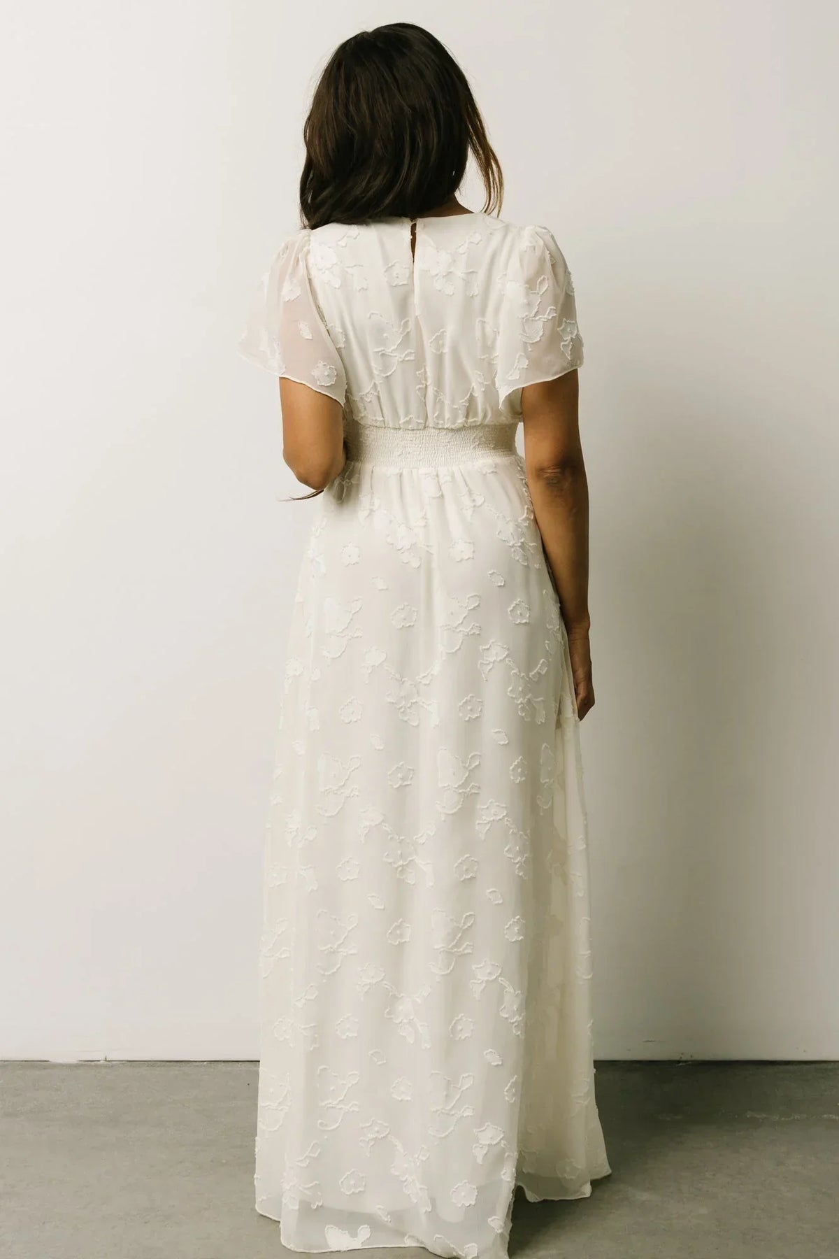 Evelyn Smocked Maxi Dress | Off White