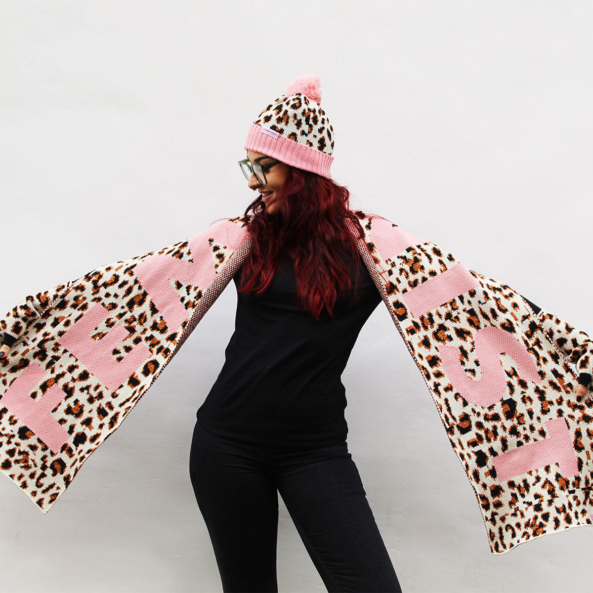 Animal Print 'Feminist' Giant Scarf