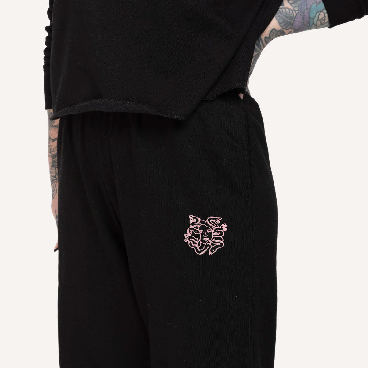 Medusa Embroidery Detail Joggers