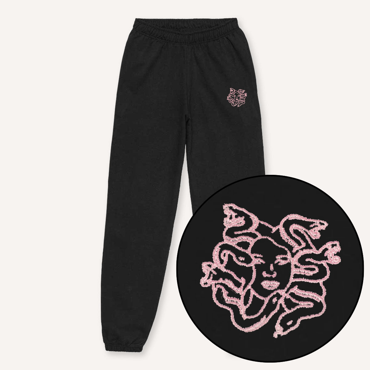 Medusa Embroidery Detail Joggers