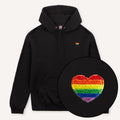 Rainbow Heart Embroidery Detail Hoodie