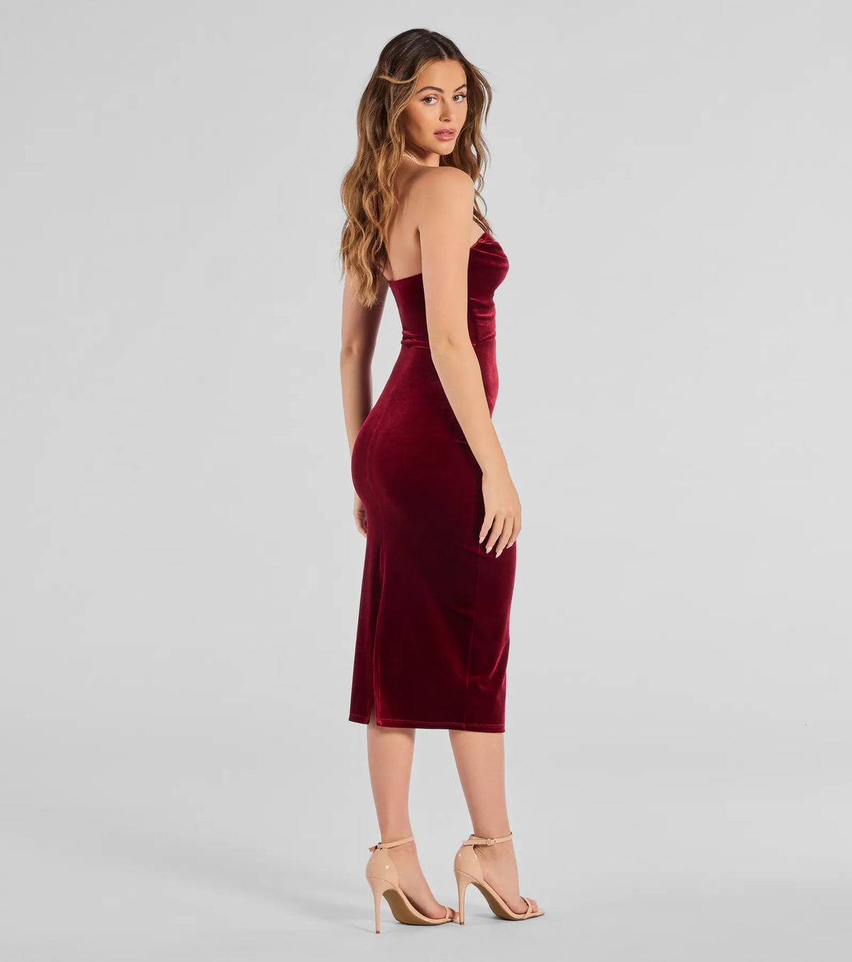 Sophisticated Enchantment Velvet Midi Dress