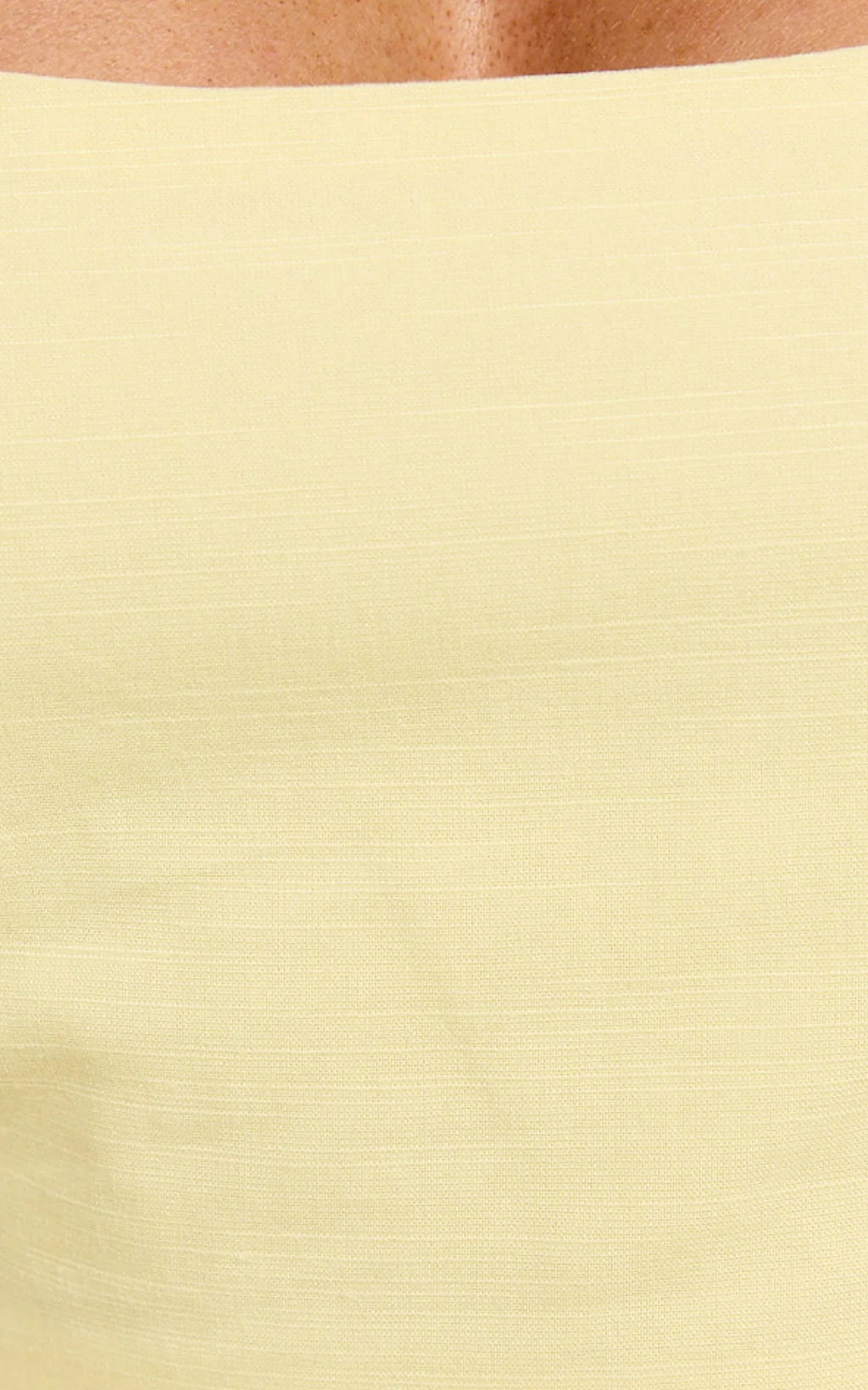 Polina Two Piece Set - Linen Square Neck Crop Top and Tie Waist Skort Set in Lemon