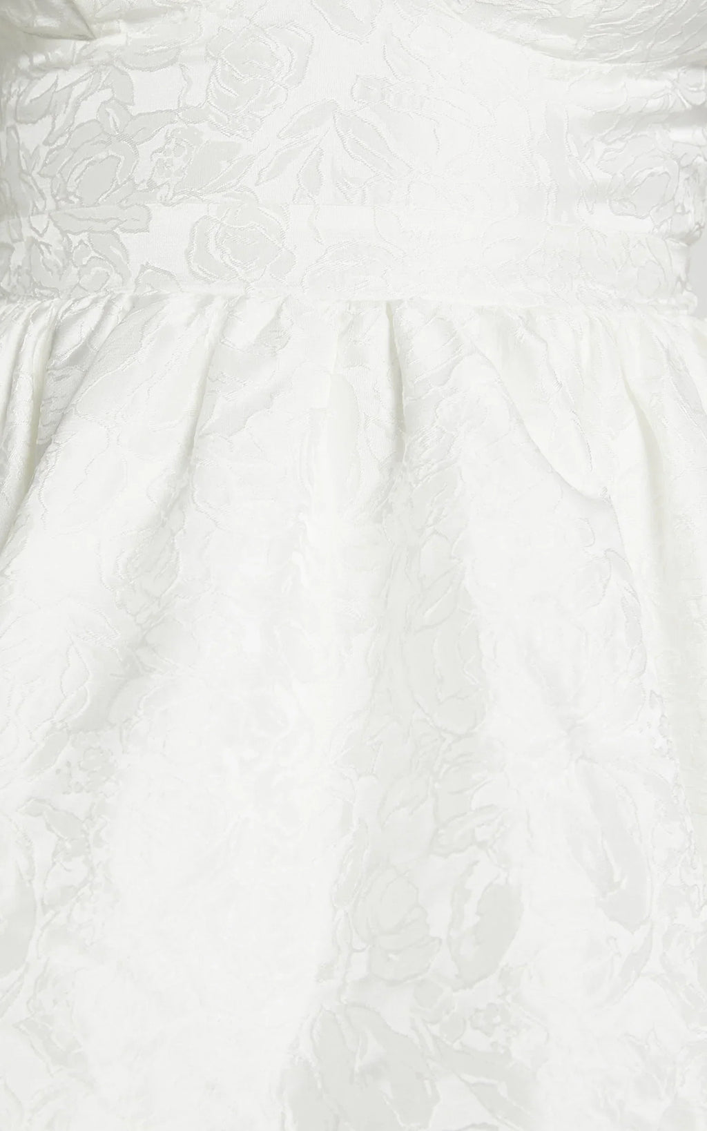 Kena Mini Dress - Jacquard Bustier Dress in White
