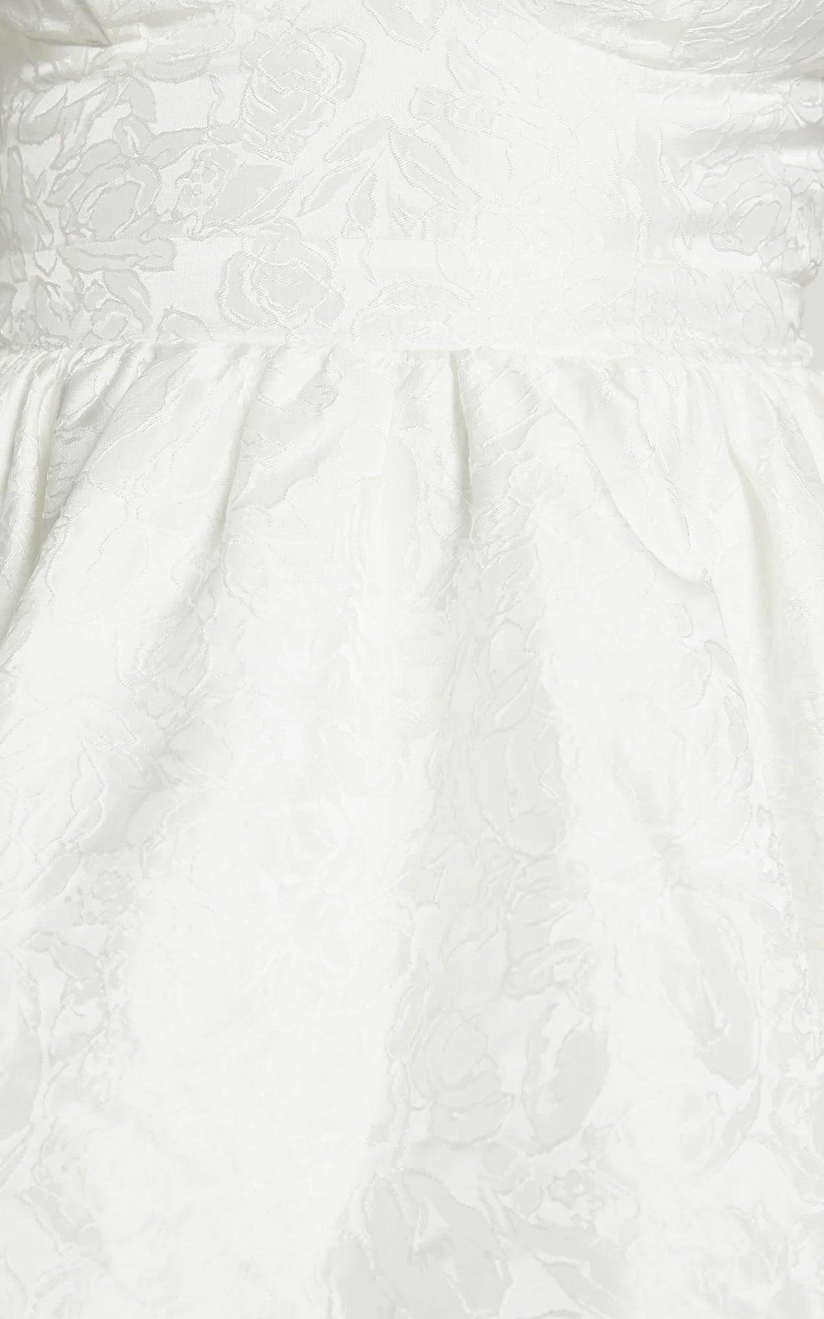 Kena Mini Dress - Jacquard Bustier Dress in White