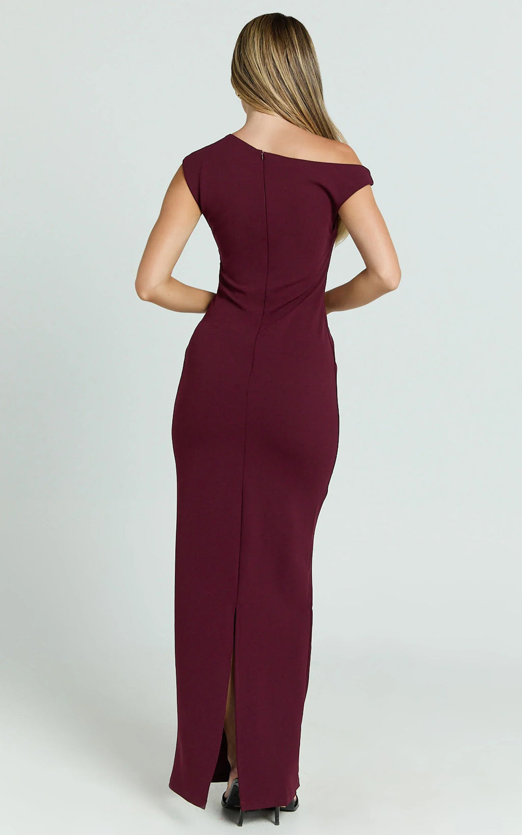 Genie Maxi Dress - Off The Shoulder Dress in Wine