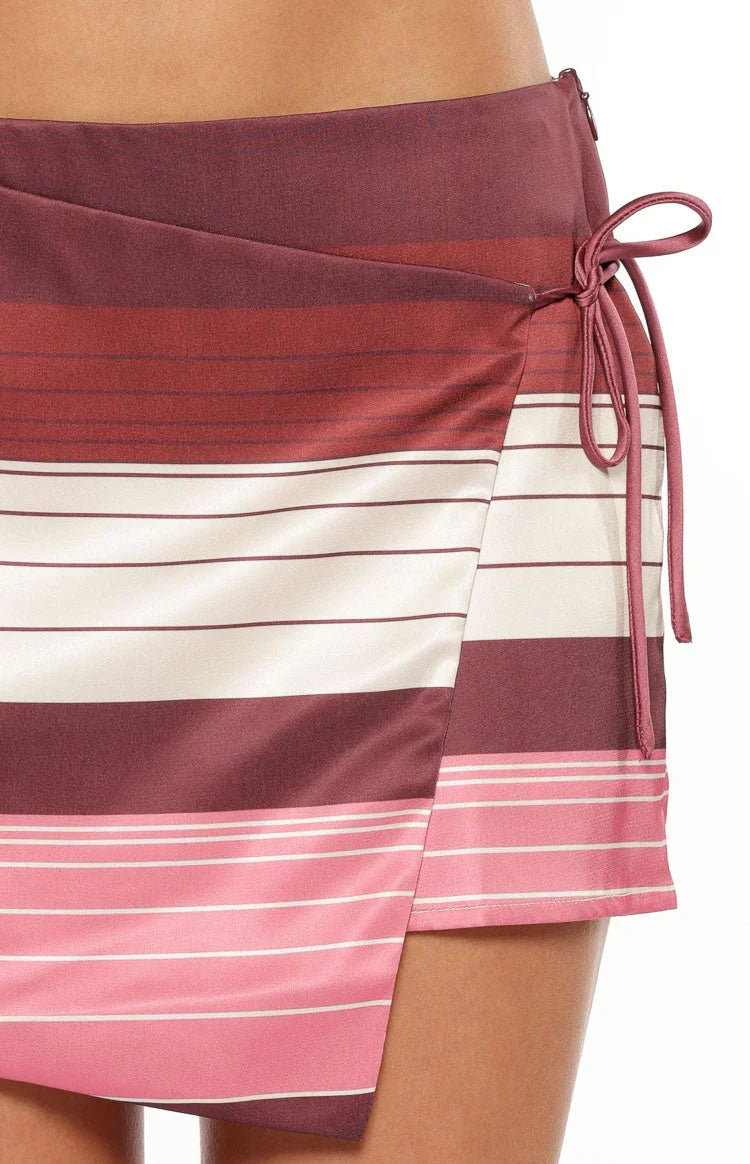 Kendall Pink Stripe Tie Skirt