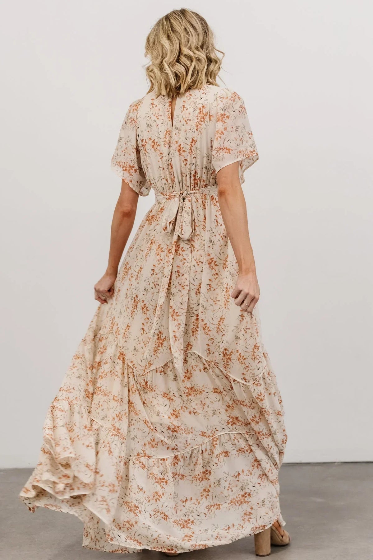 Katherine Maxi Dress | Cream + Rust Floral