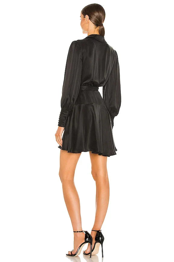 Silk Wrap Mini Dress