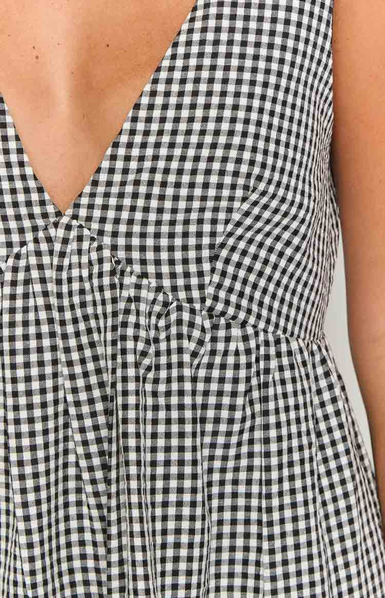 Angel Girl Black Gingham Mini Dress