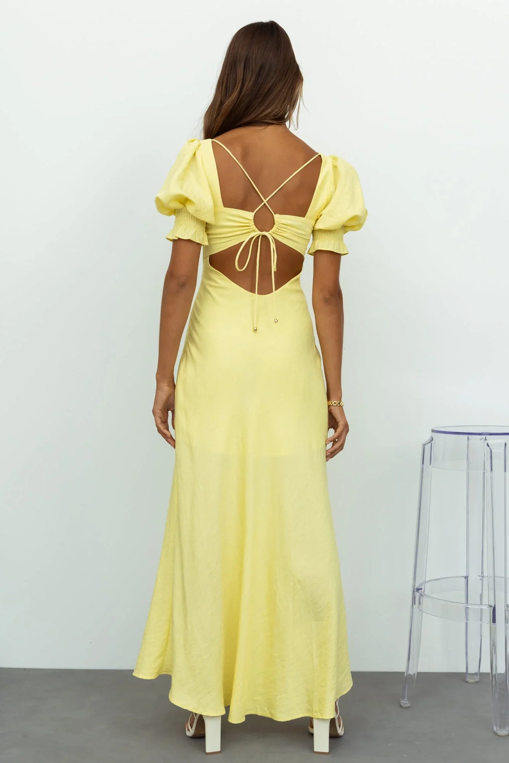 Love Rider Midi Dress Light Yellow