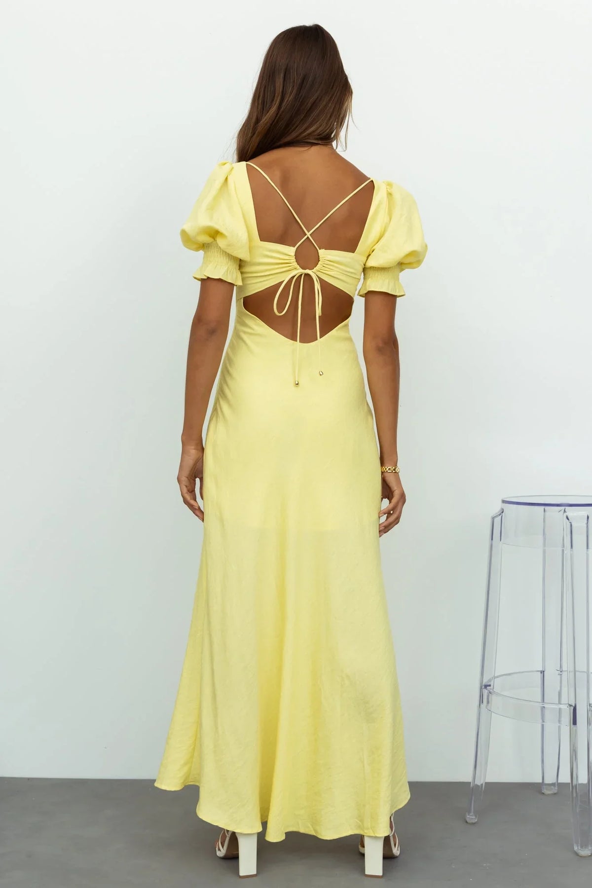 Love Rider Midi Dress Light Yellow