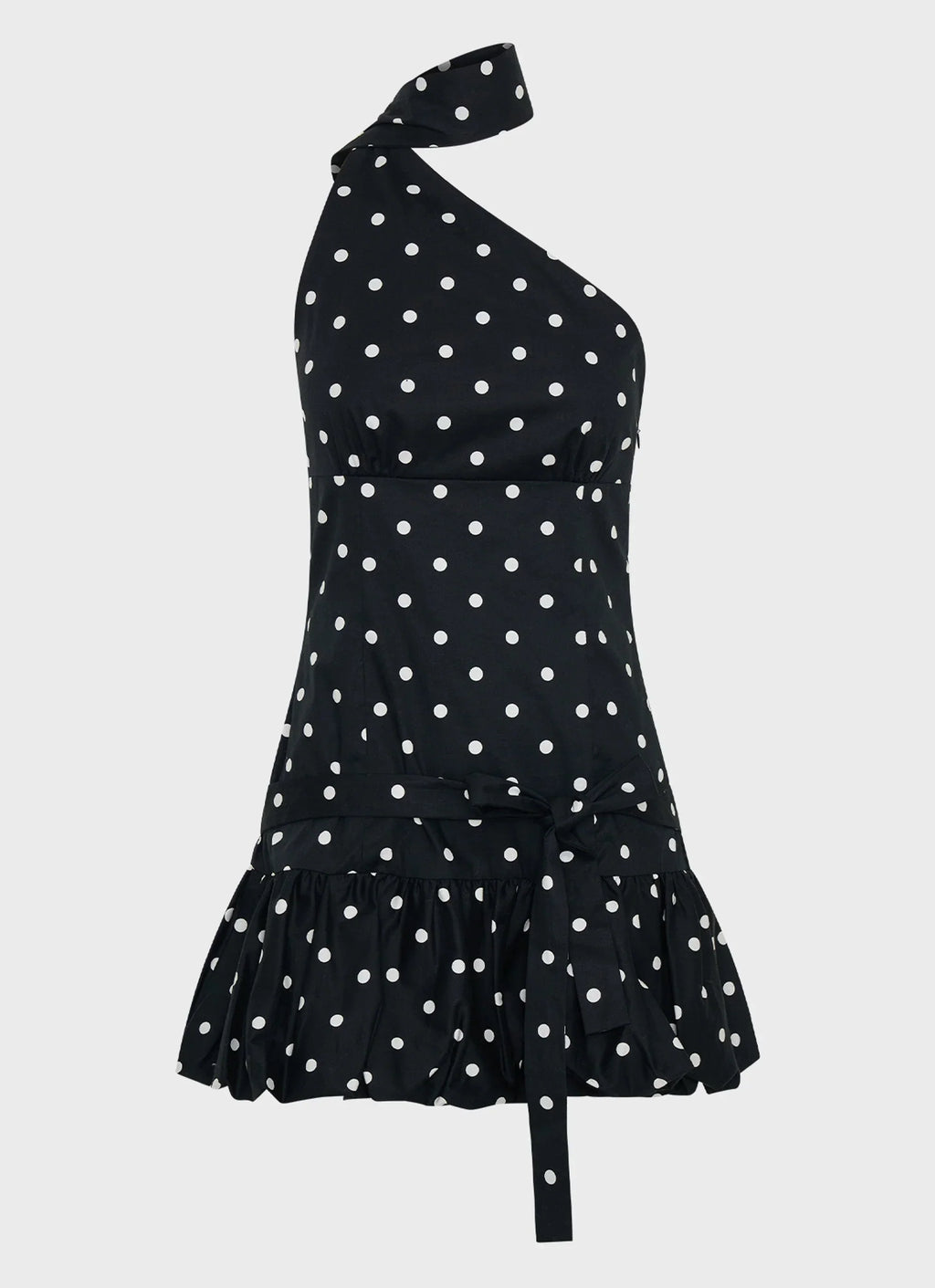 Belina Scarf Mini Dress - Black Polkadot