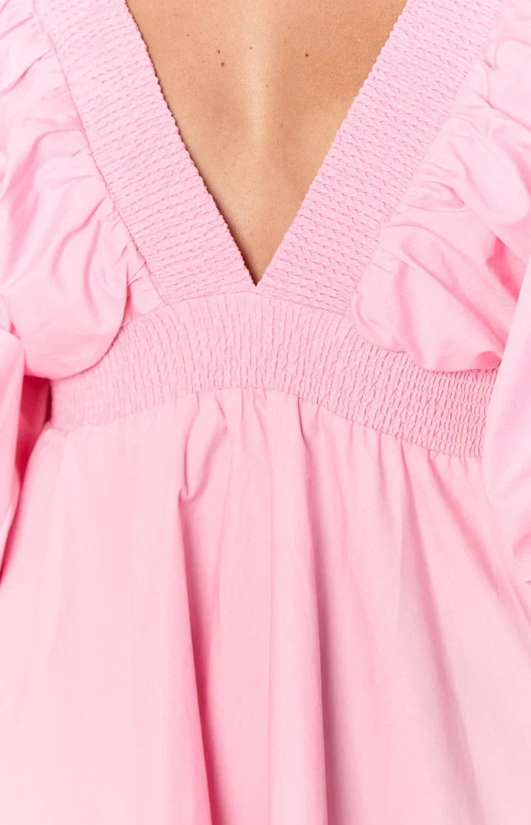Torie Pink Short Sleeve Mini Dress