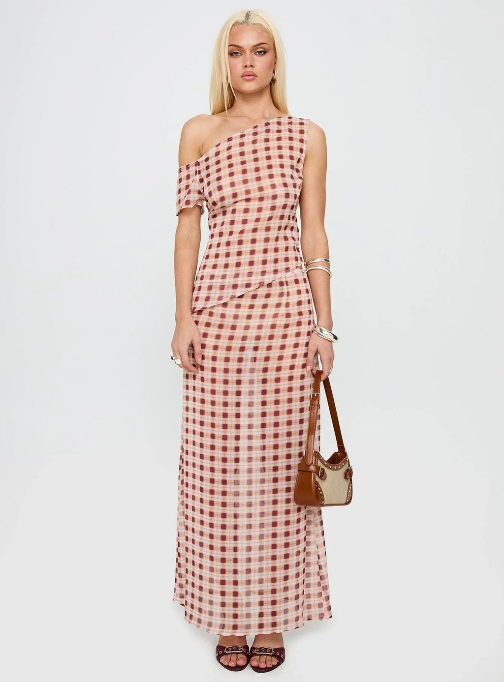 Surina Skirt Peach Check