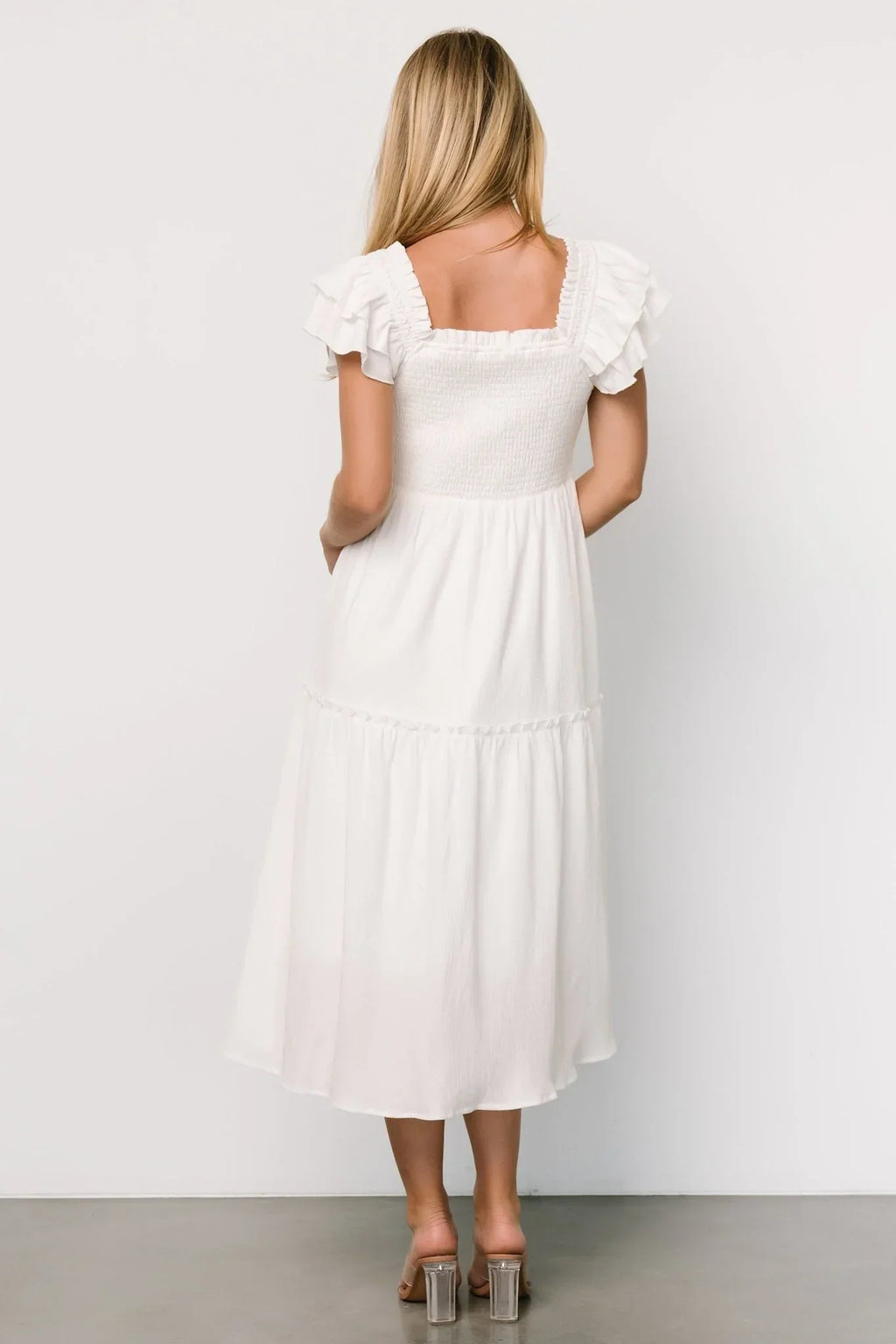 Jacie Smocked Midi Dress | White